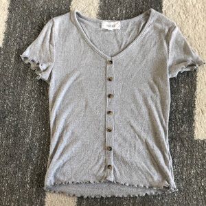 Pink Rose Grey Crop Top -Size S